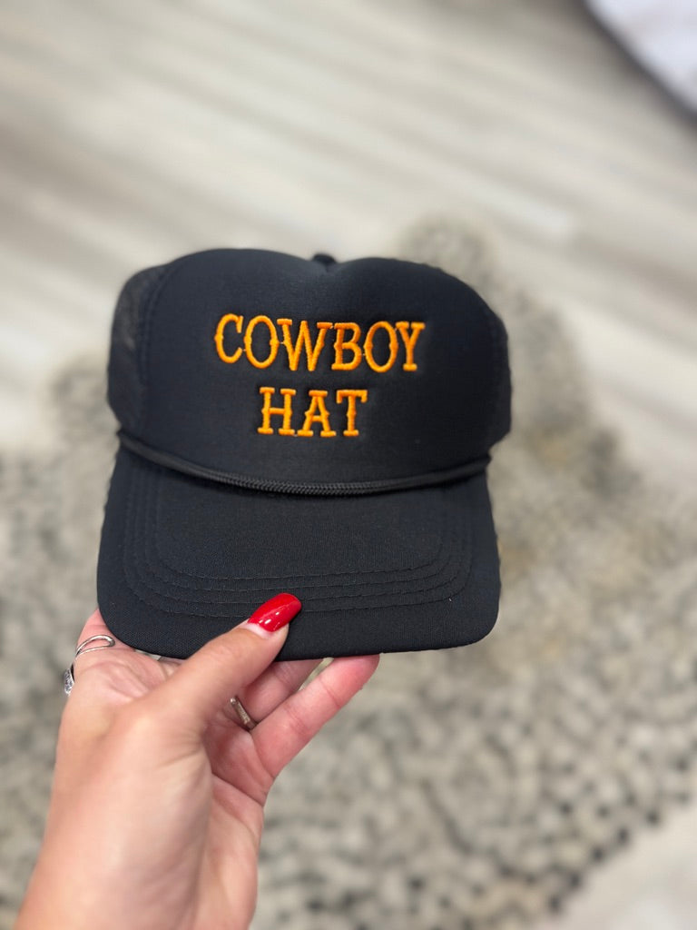 Cowboy Hat Trucker- Black
