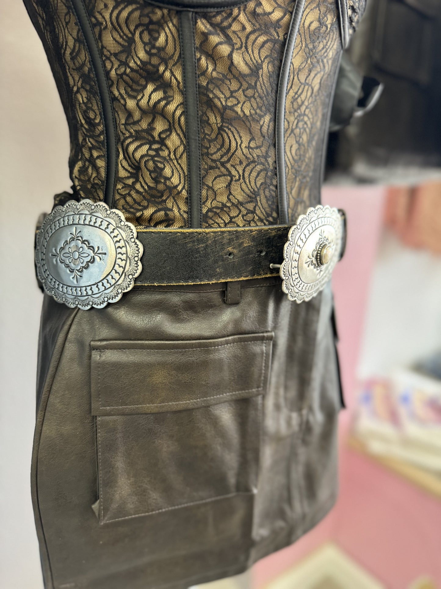 Mother of Pearl Concho Belt- Handmade