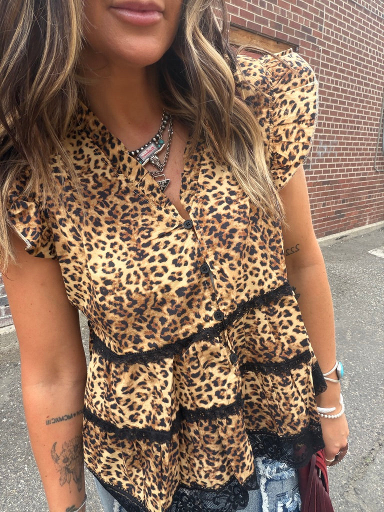 Charmer Leopard Lace Tank