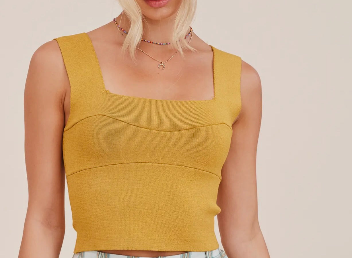 Big Horn Bandage Tank- Yellow