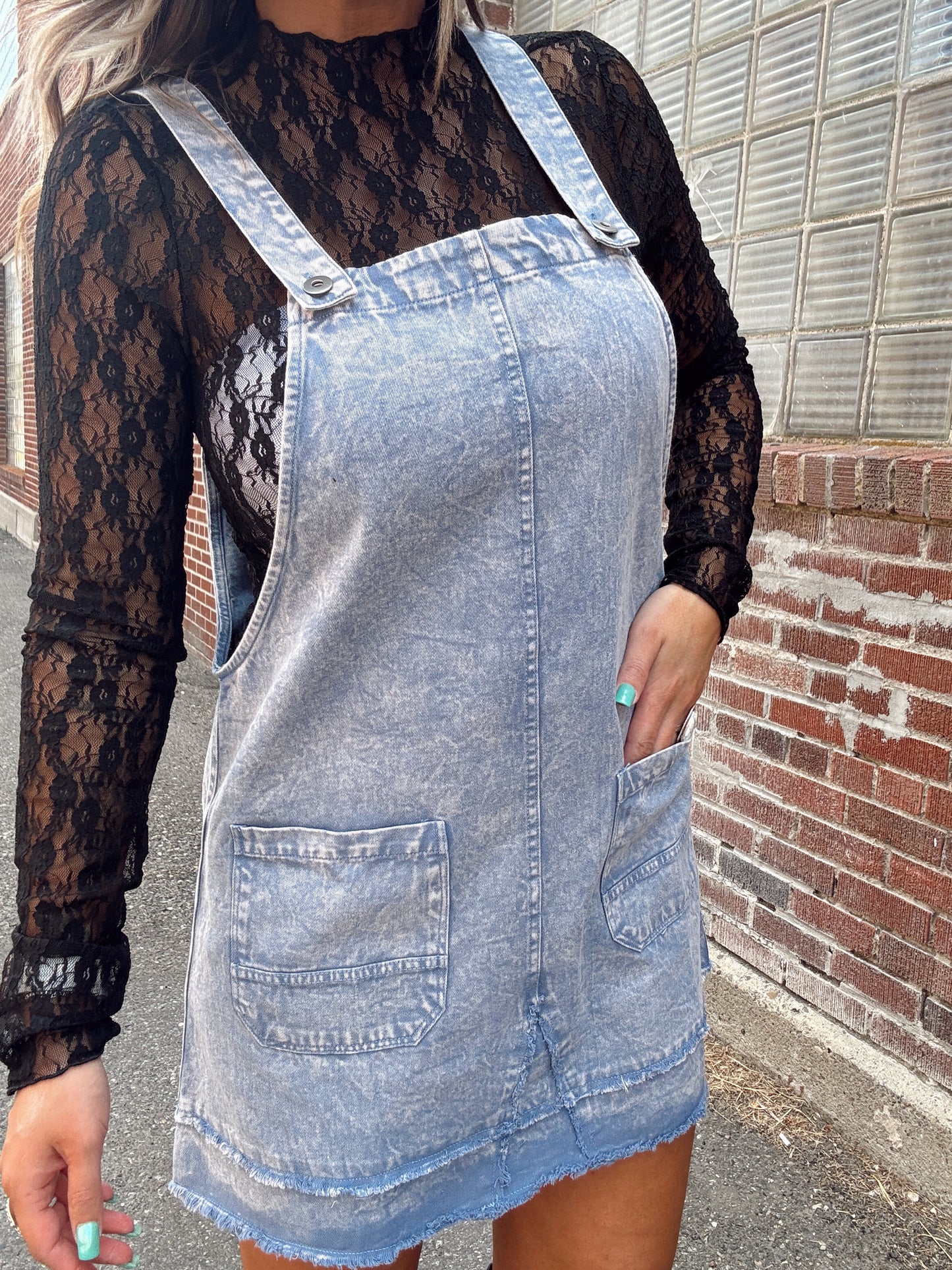 Wapiti Denim Overall Dress- Blue Denim