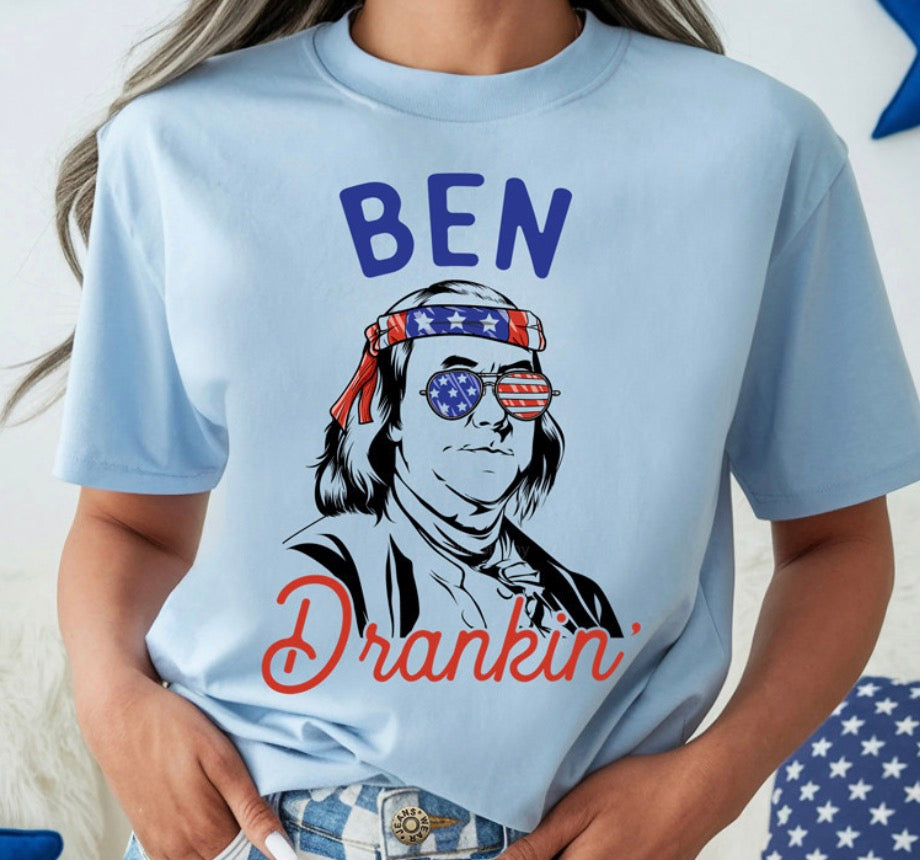 Ben Drankin Graphic Tee- Baby Blue
