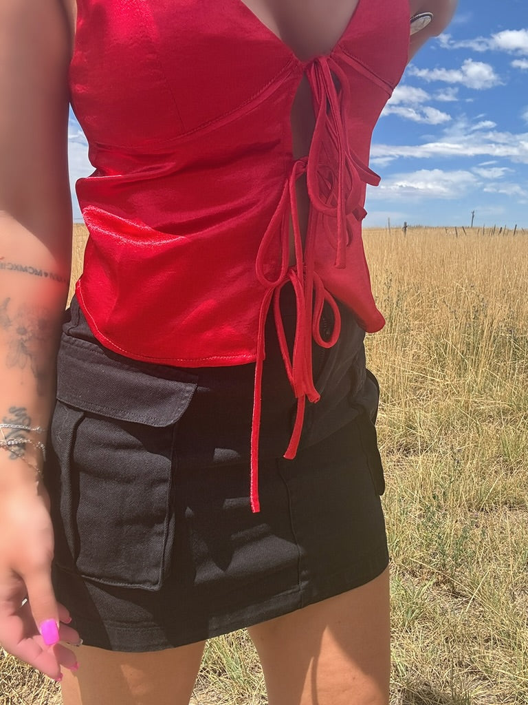 Casper Cargo Skirt- Black