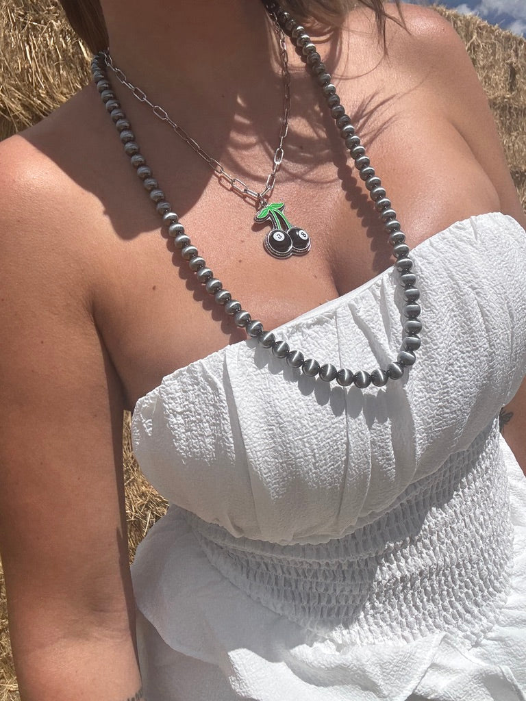 Western Eight Ball Cherries Necklace