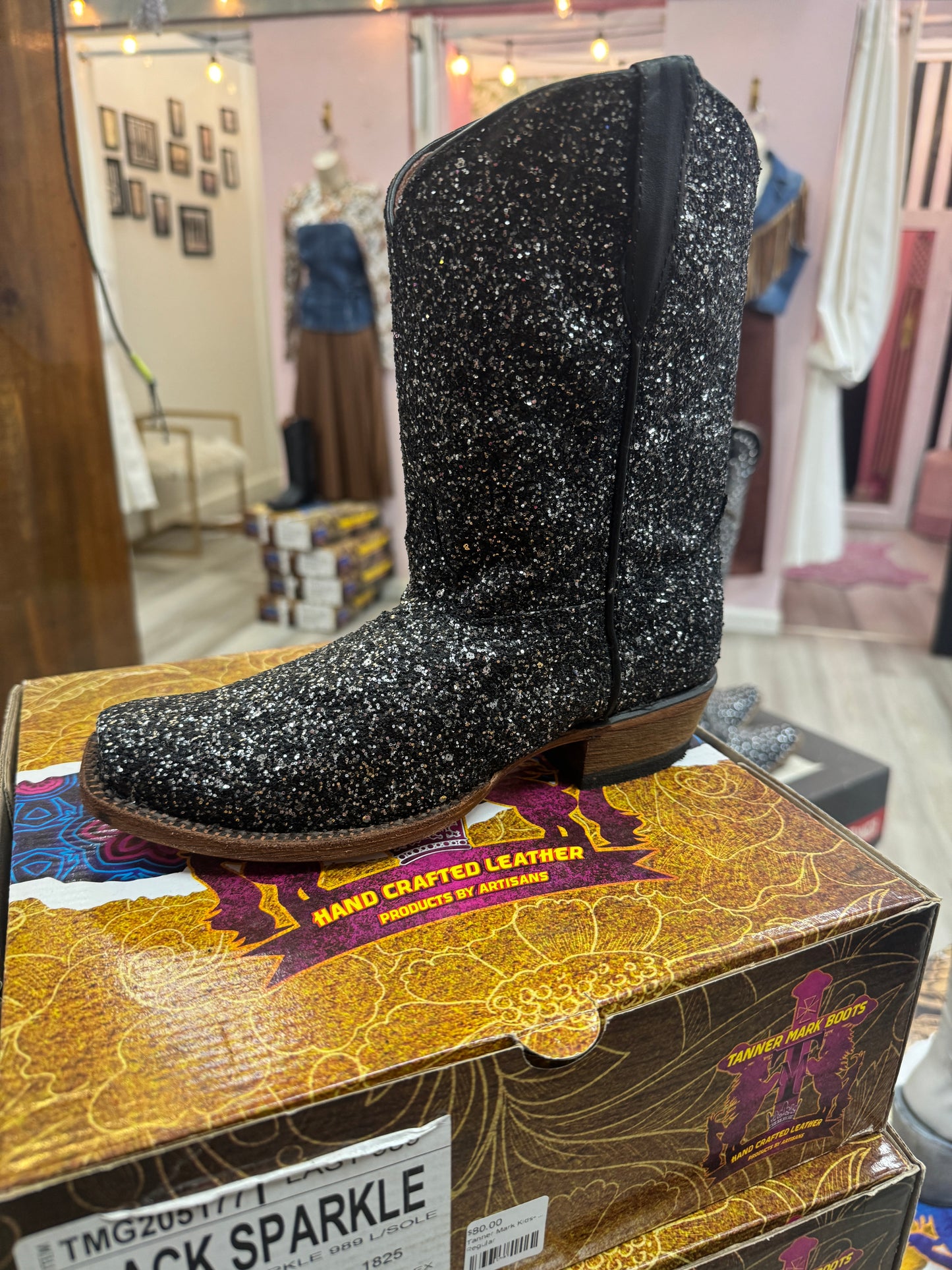 Tanner Mark Kids Black Glitz Boots