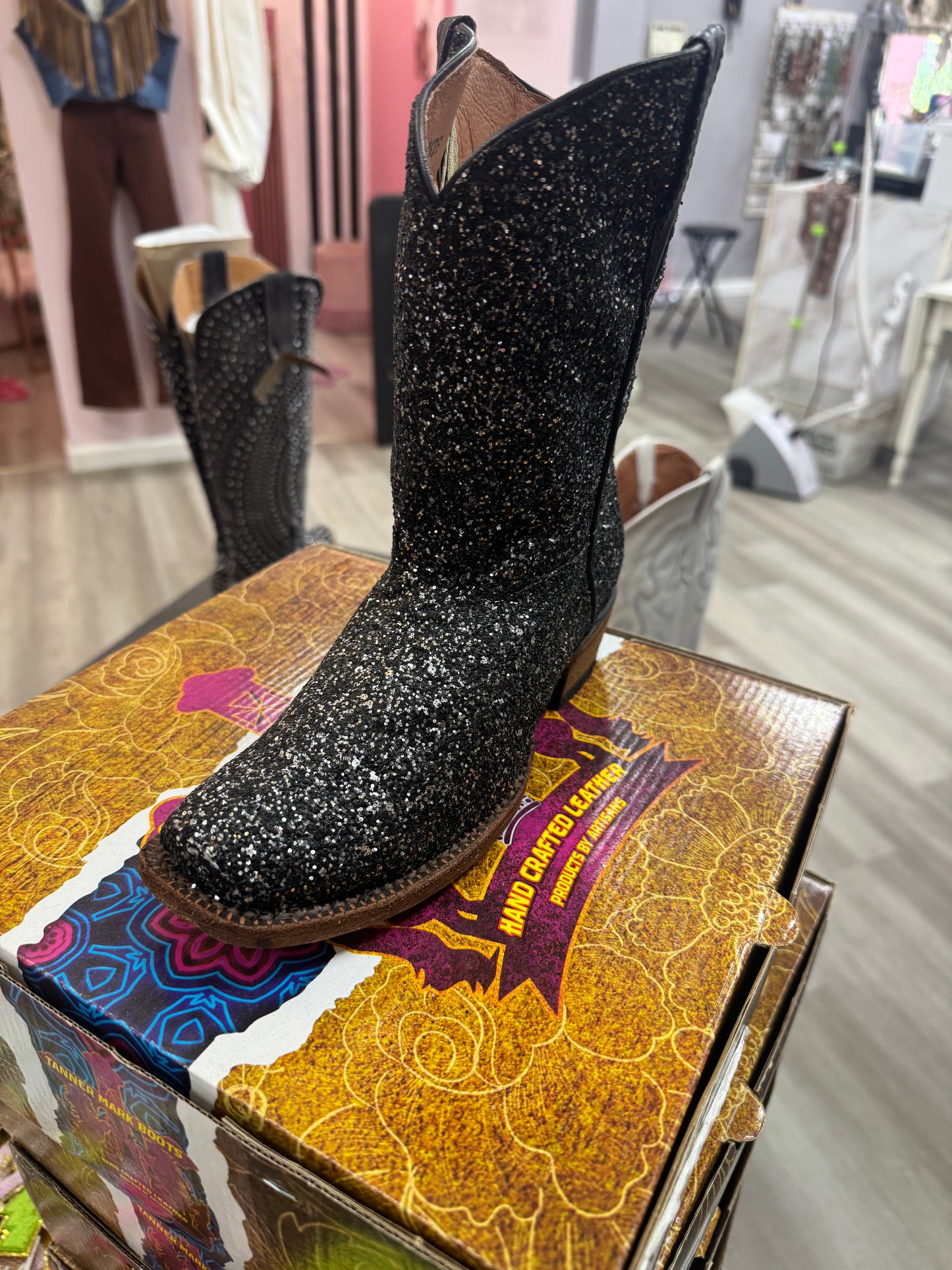 Tanner Mark Kids Black Glitz Boots