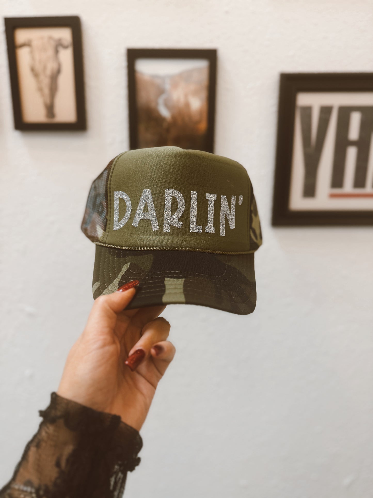 Darlin' Trucker Hat- Camo