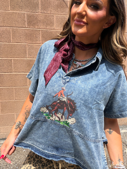 Denim Dandy Top
