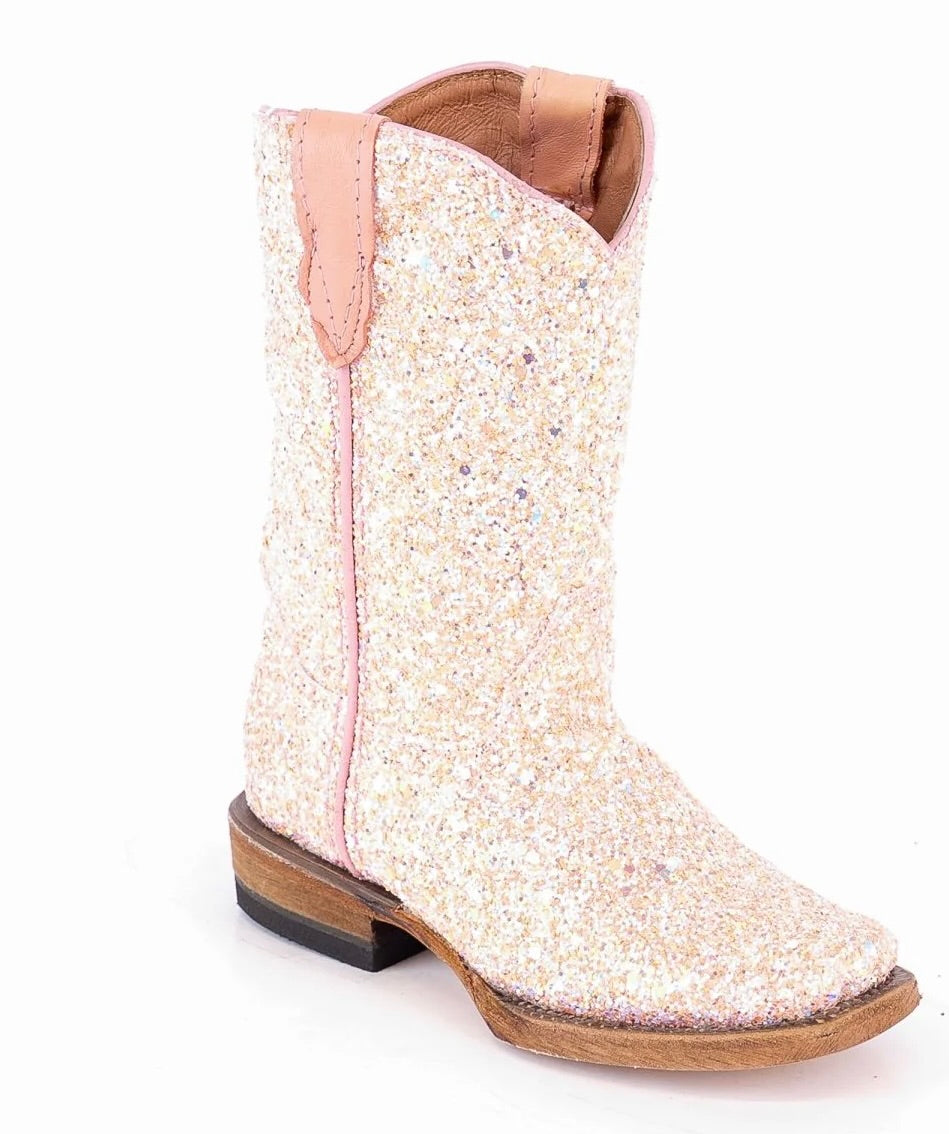 Tanner Mark Kids Youth- Pink Unicorn Cowboy Boots