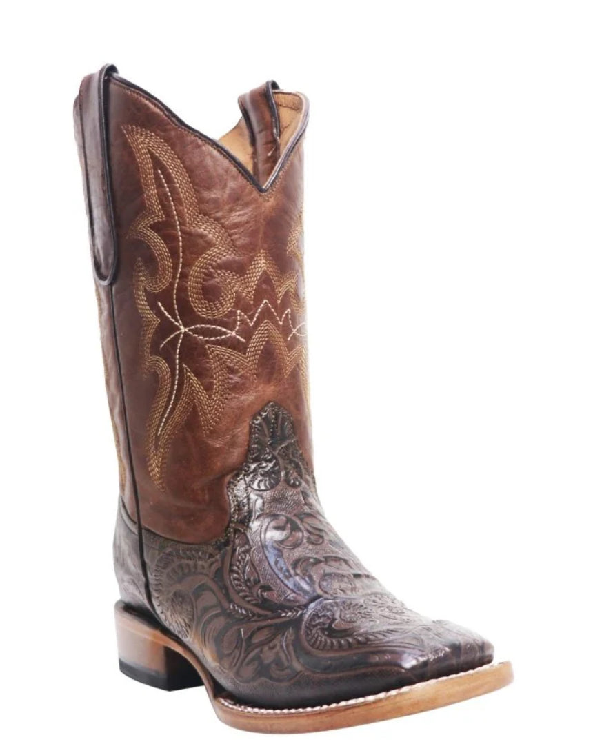Tanner Mark Tooled Kids Youth Cowboy Boot