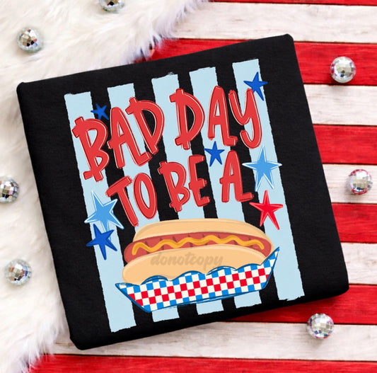 Bad Day to be a HOT DOG Graphic Tee- Black