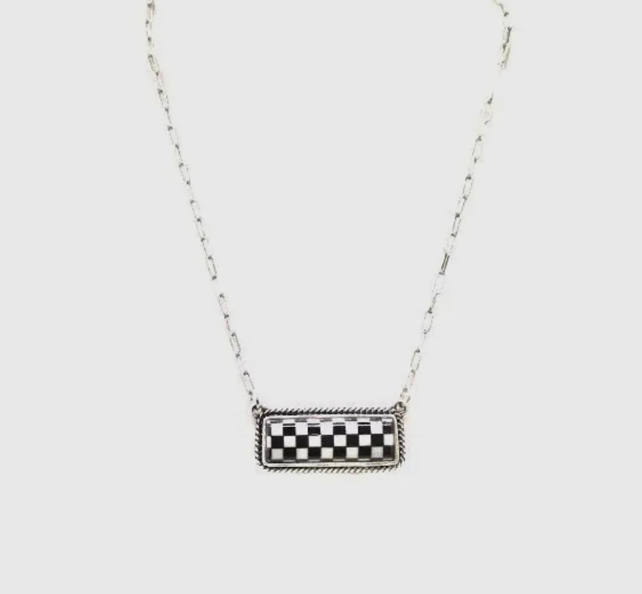 Checkered Bar Necklace