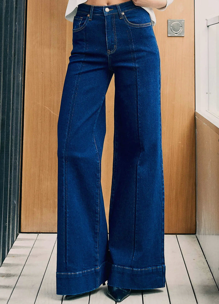PRE ORDER Westley Wide Leg Dark Wash Trouser Jean