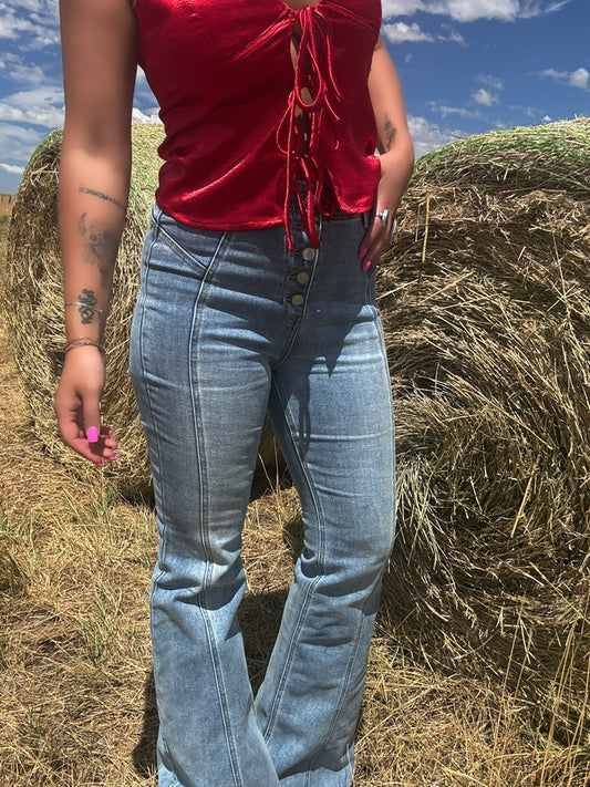 Cheyenne Cowgirl Med Wash High Rise Denim Jeans