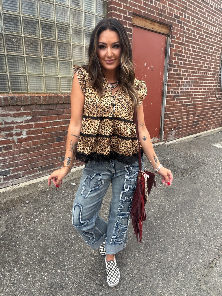 Charmer Leopard Lace Tank