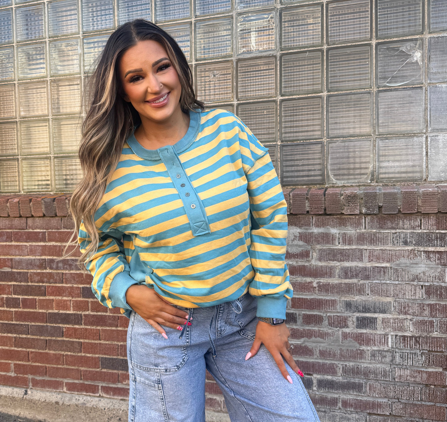 Bronc Stripe Cozy Oversized Sweater