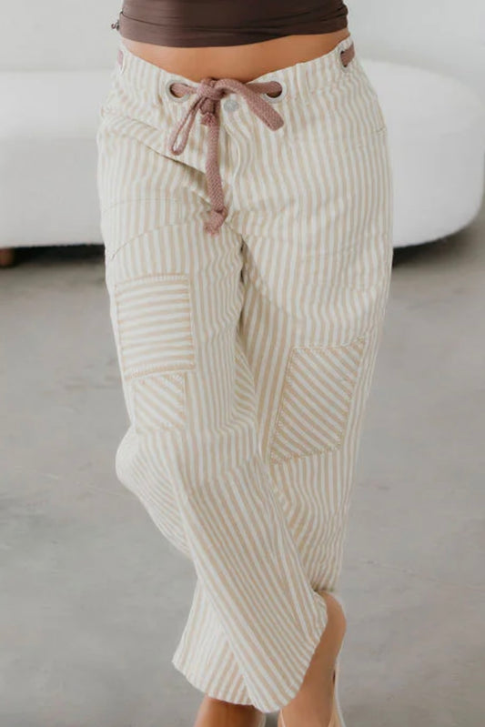 Twilly Striped Barrel Twill Jean