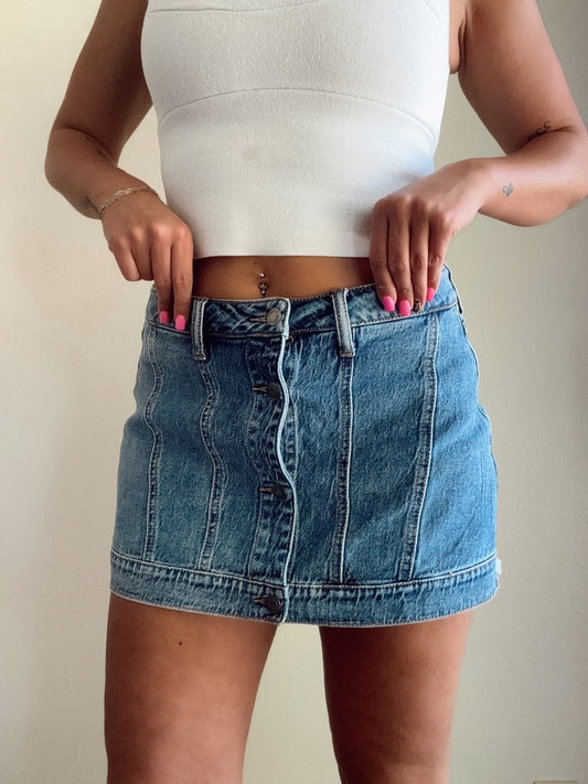 Platte Denim Button Skort