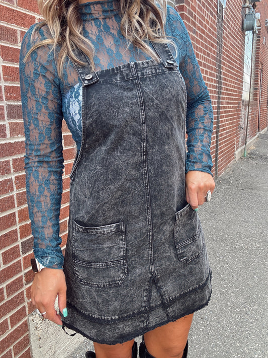 Forest Sheer Layer Shirt- Teal Lace