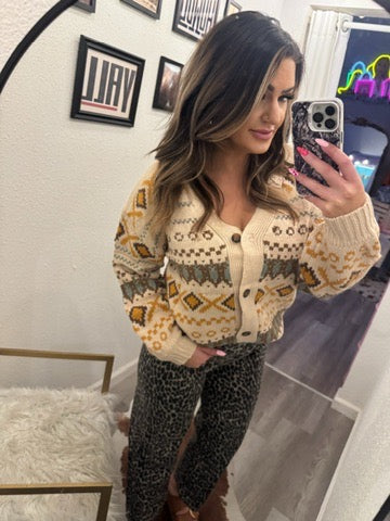 The Saddle Blanket Button Up Cardigan Sweater