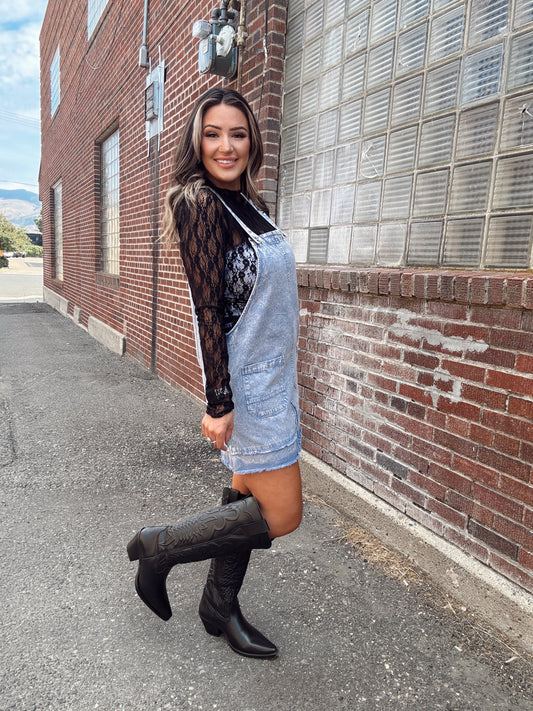 Wapiti Denim Overall Dress- Blue Denim