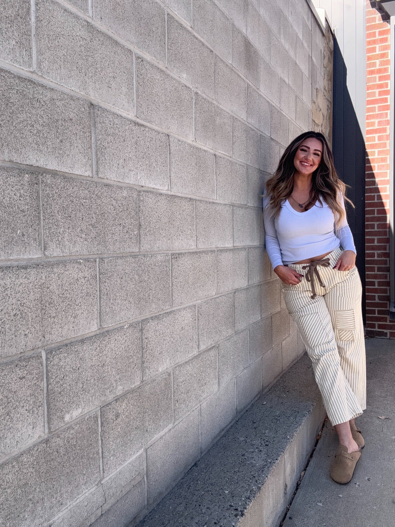 Twilly Striped Barrel Twill Jean