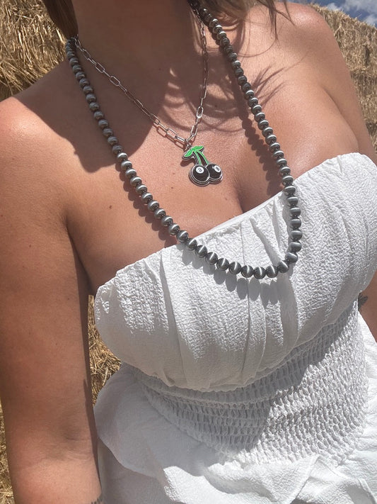 Western Eight Ball Cherries Necklace