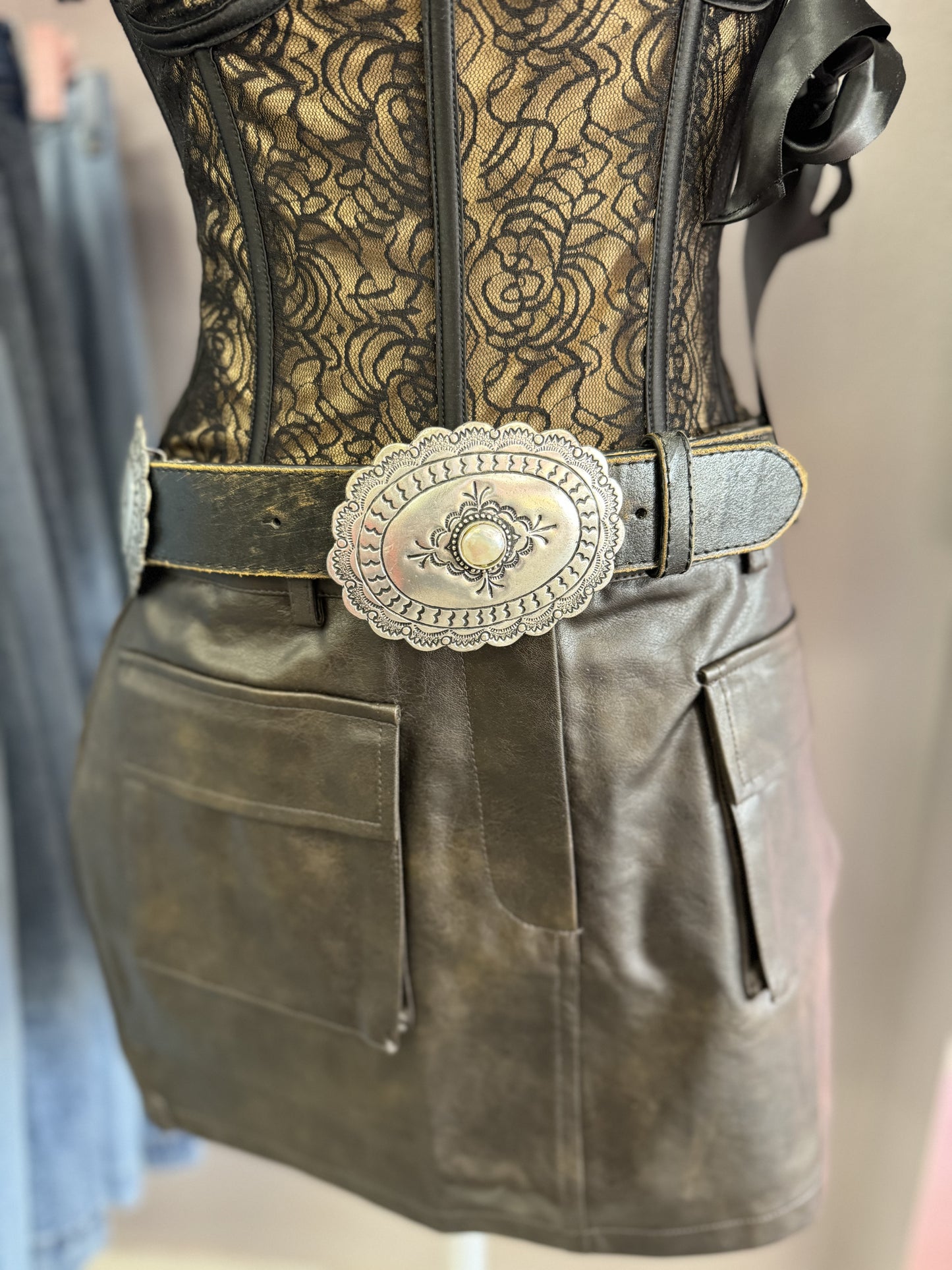 Mother of Pearl Concho Belt- Handmade
