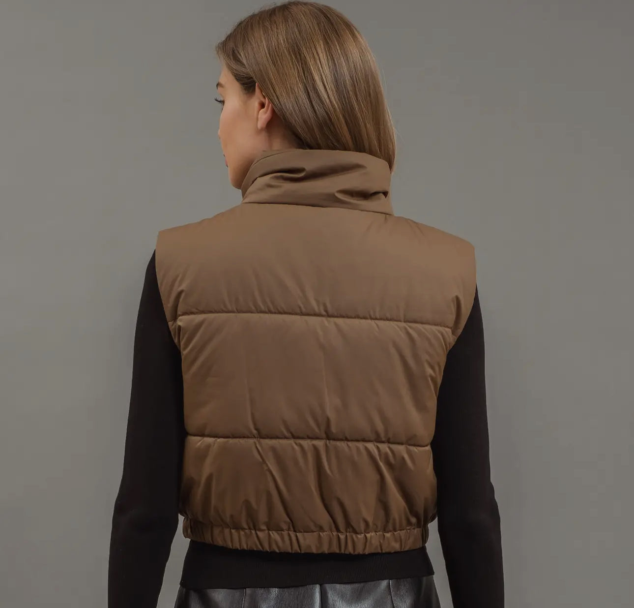 Prestleigh Puff Vest- Taupe