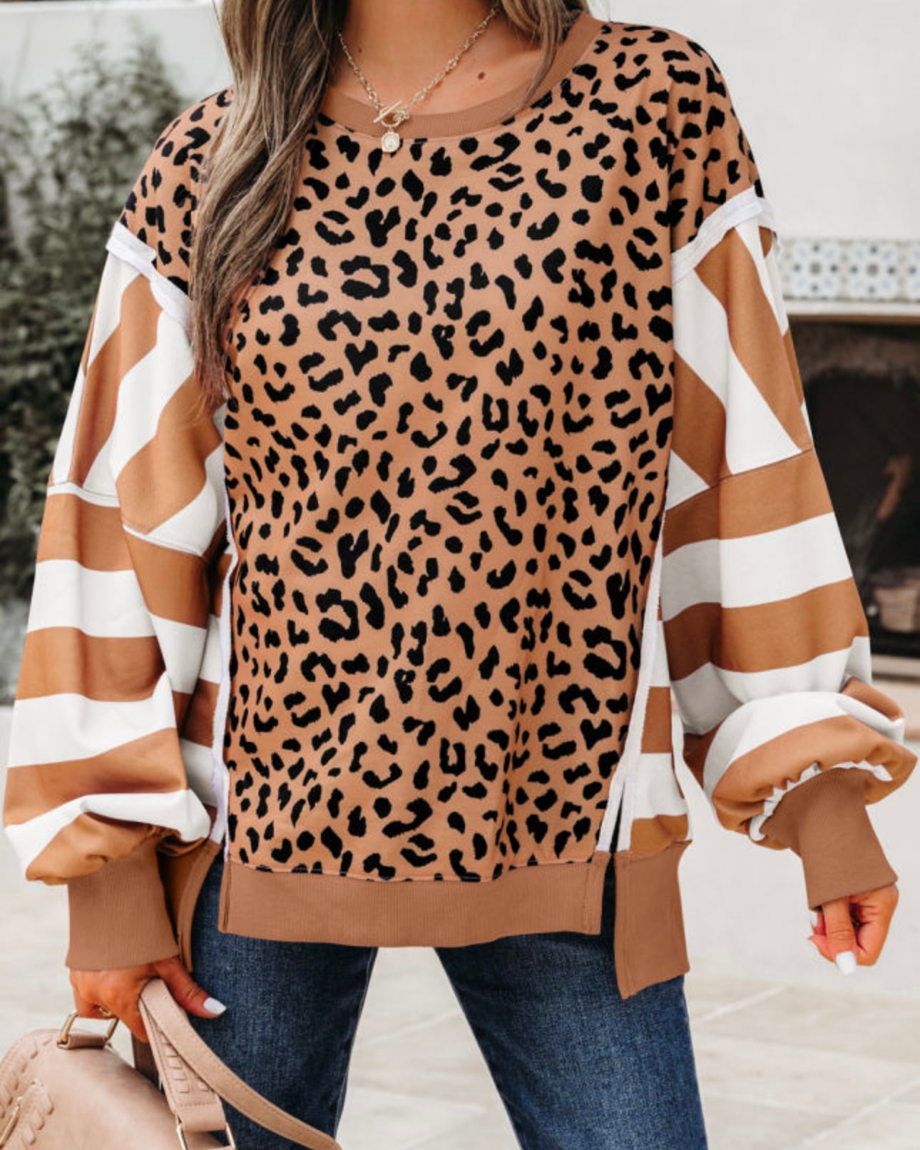 Layla Leopard Patchwork Sweater
