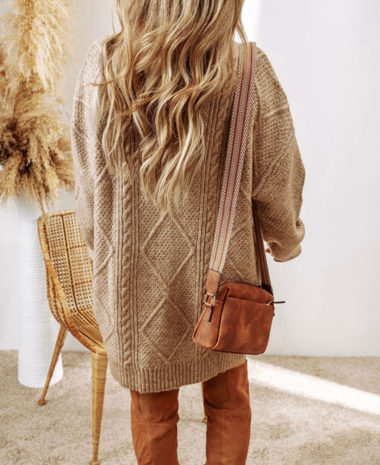 Wintergreen Knit Sweater Dress- Parchment Paper