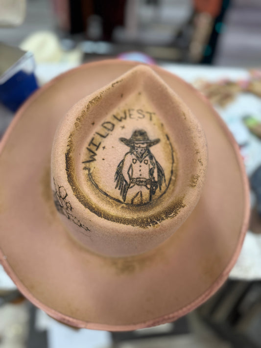 Wild West Burned Custom Hat