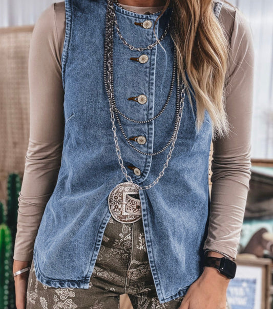 The Buffalo Babe Button Up Vest- Pre Order