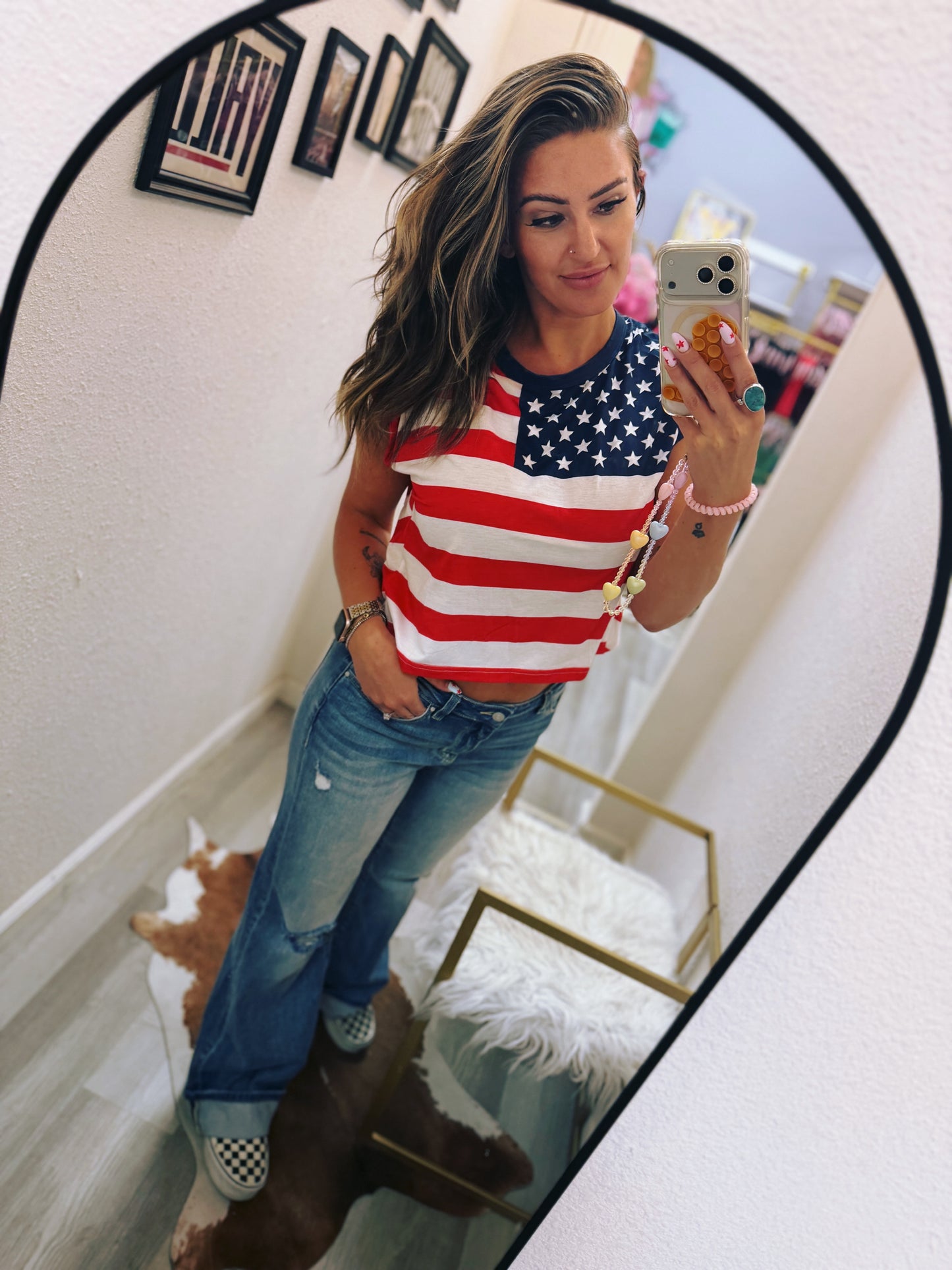 Faith & Freedom Flag Crop Top