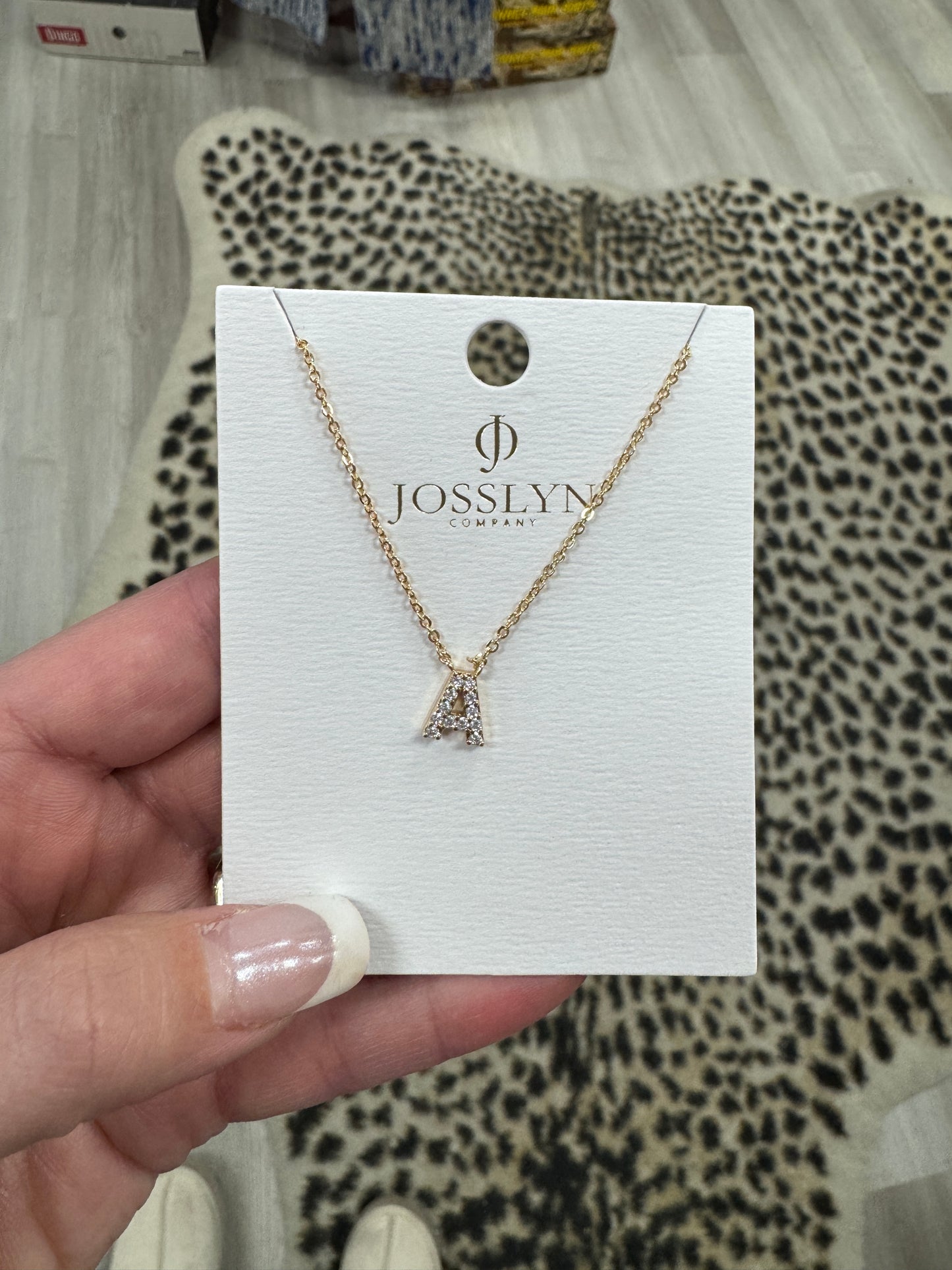 Dainty Diamond Initial Necklace- Gold