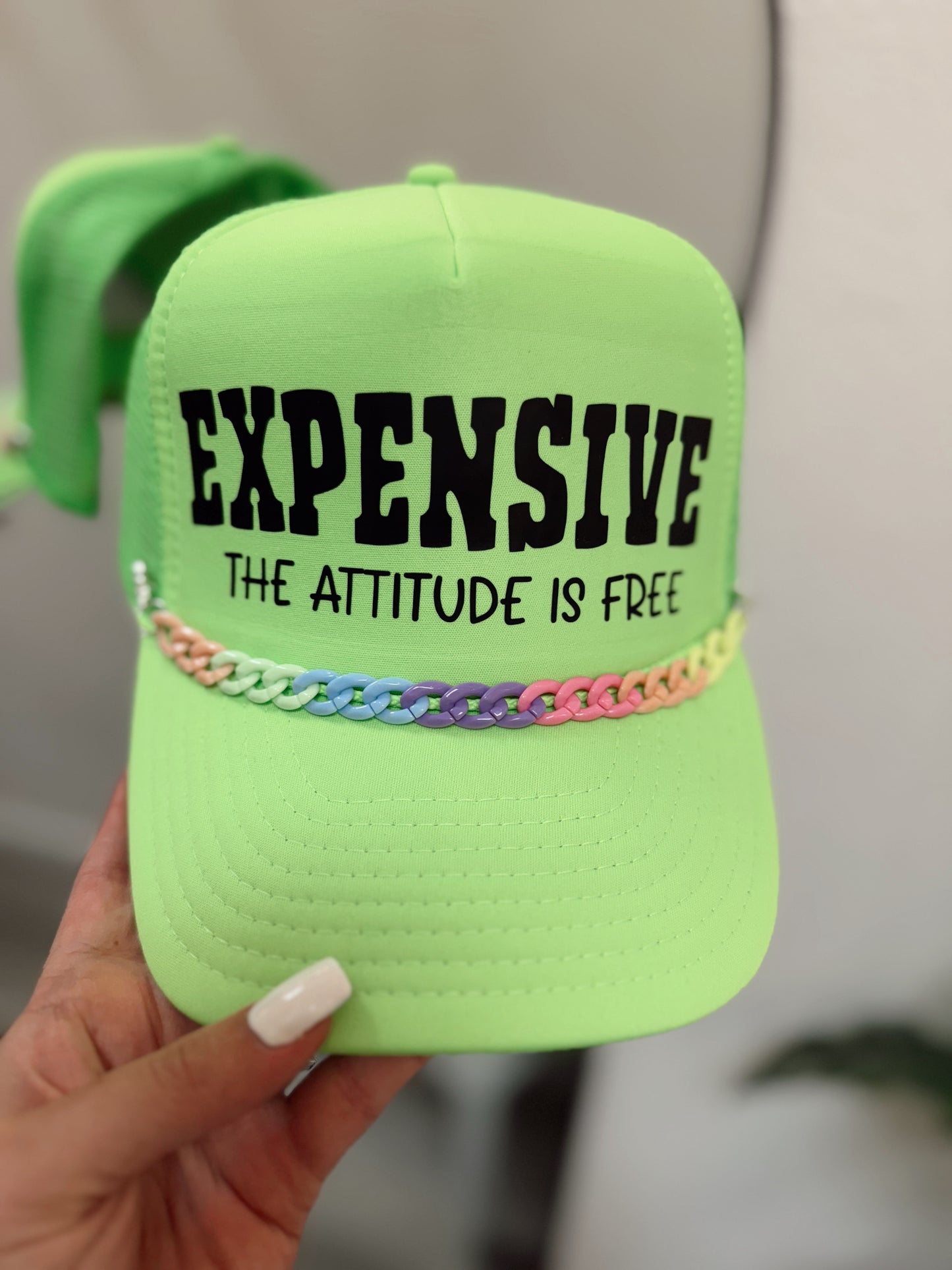 Expensive Trucker Hat- Neon Green