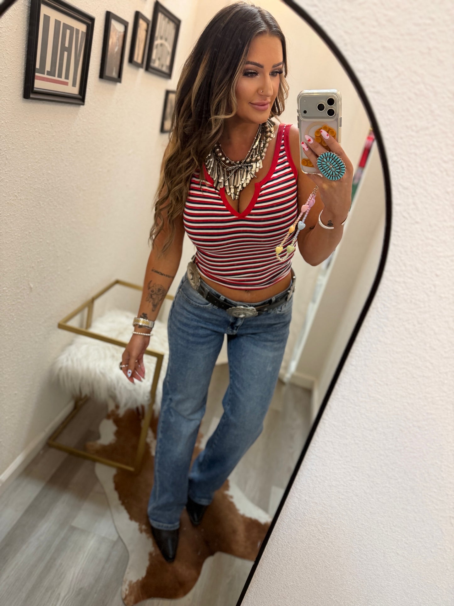 Red, White, & Cute Tank- Red/ White/ Blue