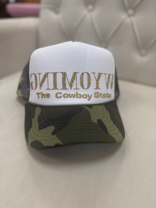 Wyoming Camo Trucker- Gold