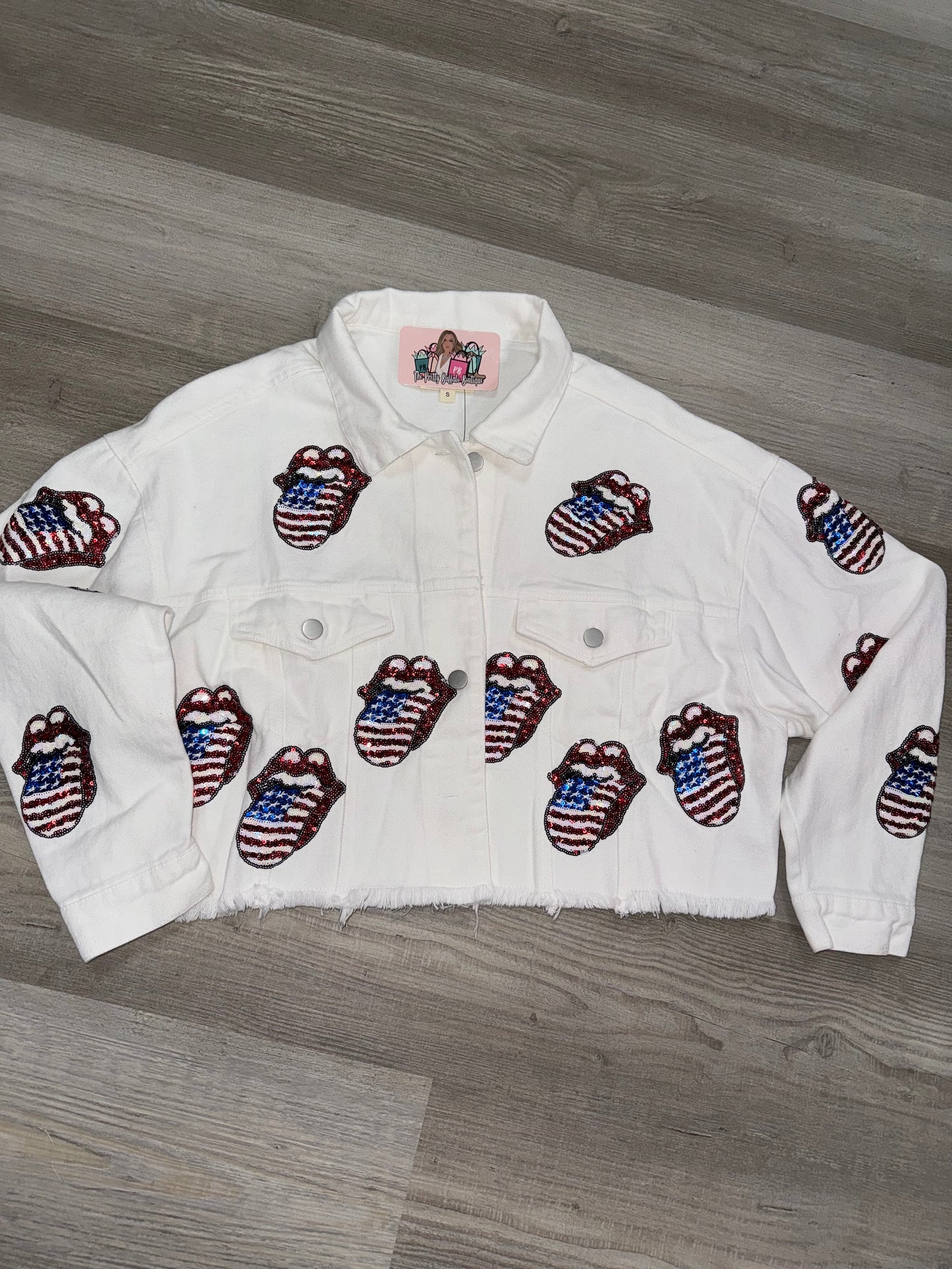 Rolling Stones Sequin Jacket- White