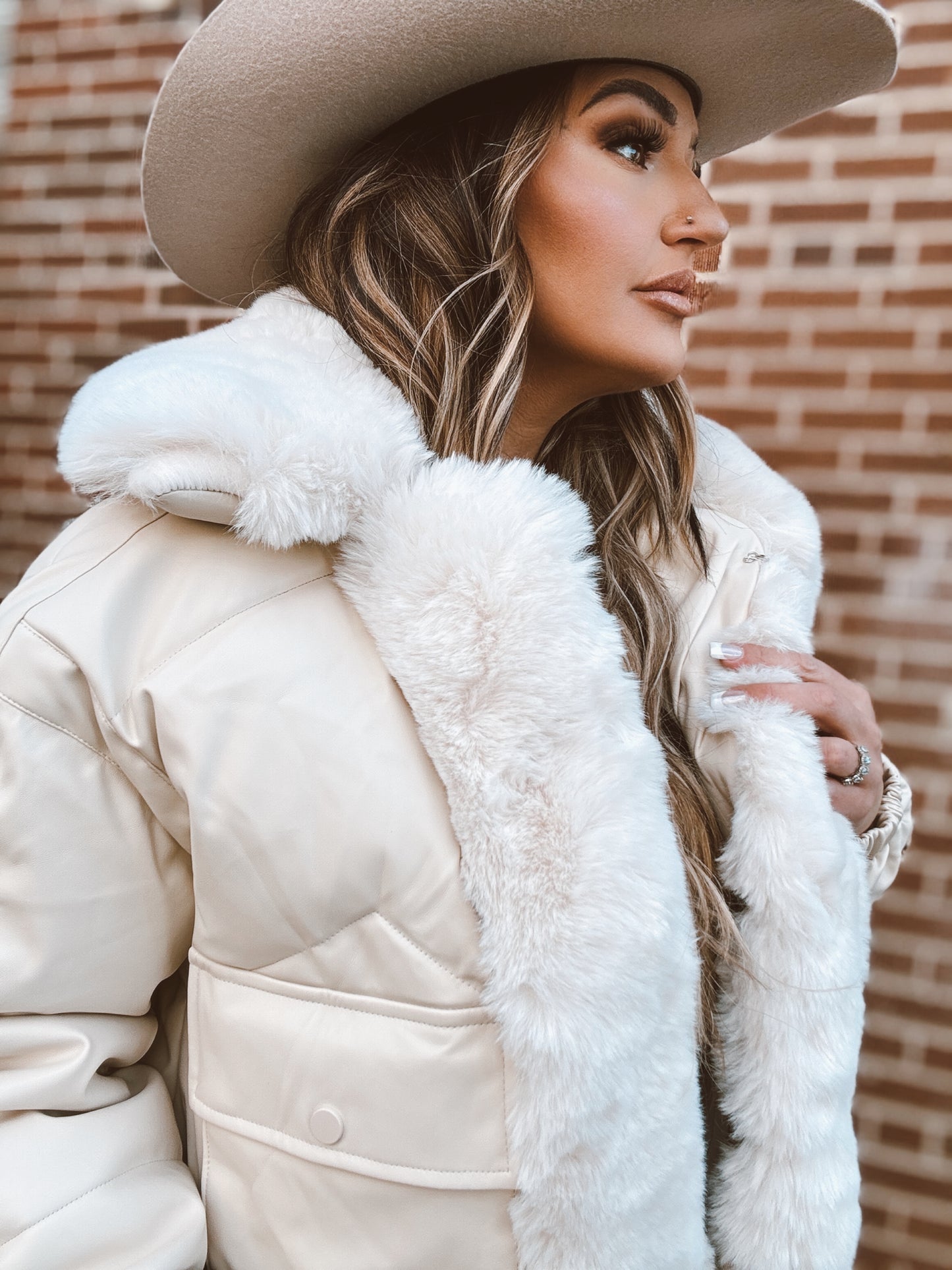 Luxx Wranglin' Faux Fur Bomber Jacket